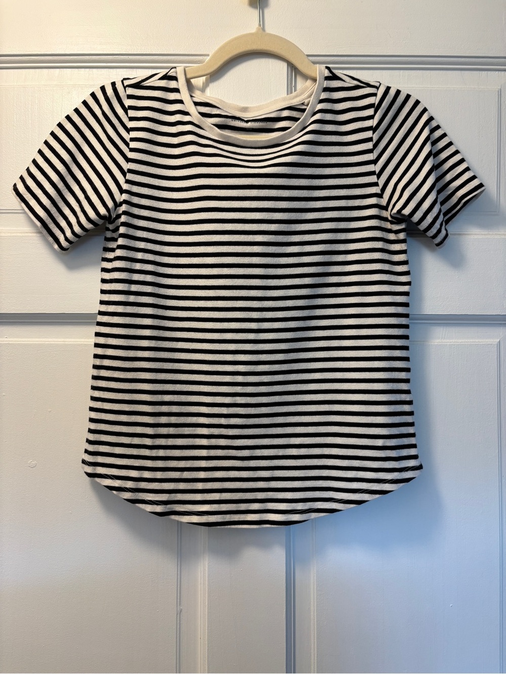 Universal Standard Kids Black and White Striped Short Sleeve Tee